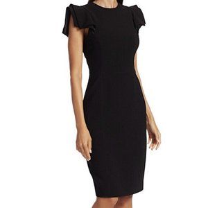 NWT Halston Heritage Slim Fit Dress Size 10 Black Sheath Cocktail Work $325